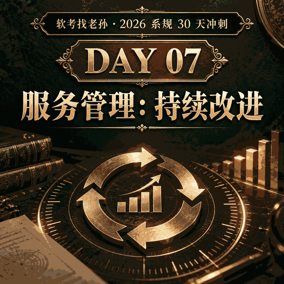 Day07|第 12 章 信息系统服务管理(三):持续改进与监督,四要素测量指标、质量五特性、四级回顾、改进三段四步,2025 年论文原题的出处