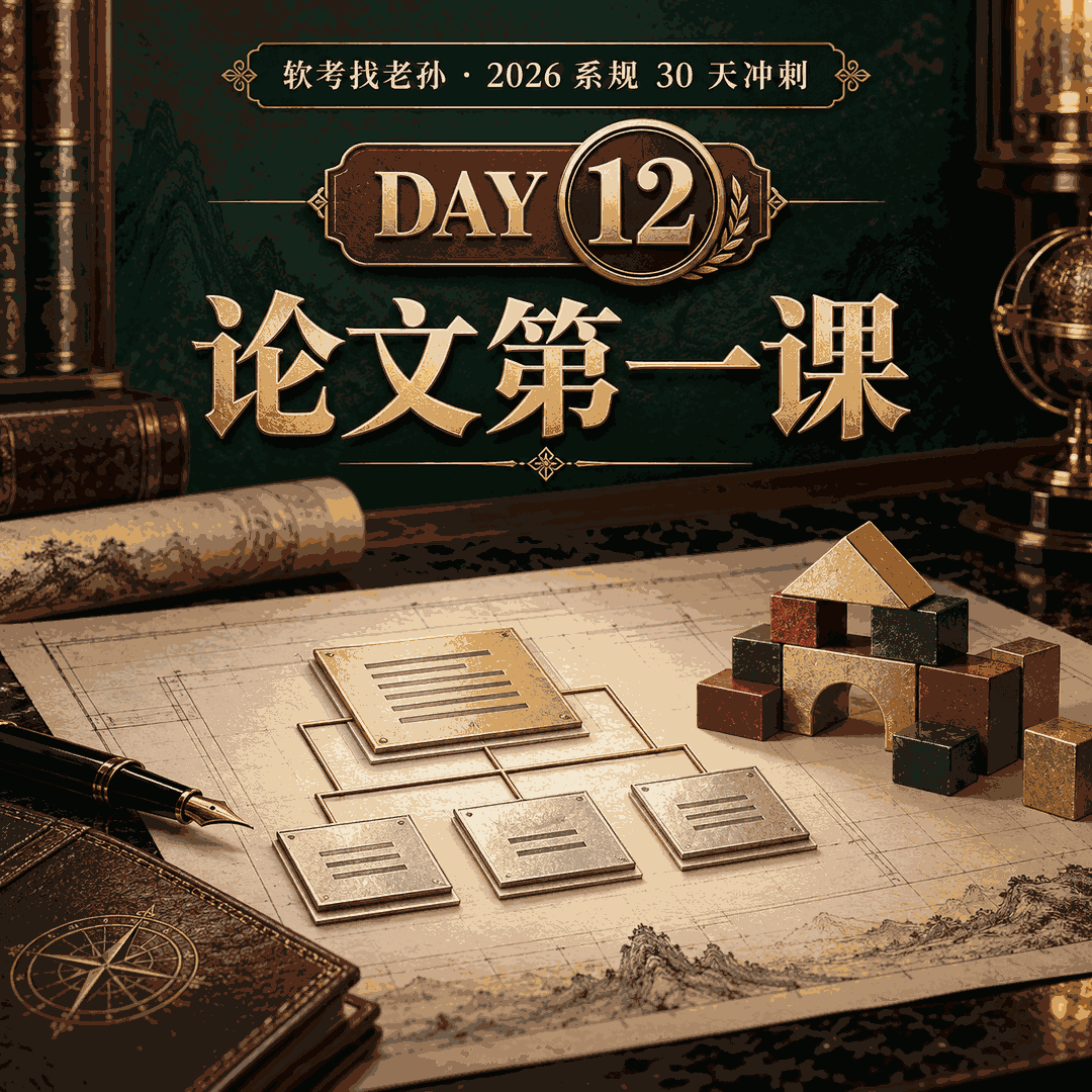 Day12|论文第一课:系规论文考什么,十五道真题的规律、单题作答四部分结构、项目背景五要素,今天把背景段写出来