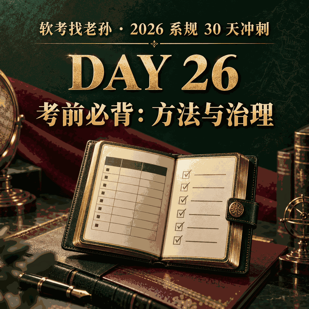 Day26|考前必背总汇(一),方法篇与治理全部表格、清单与口诀